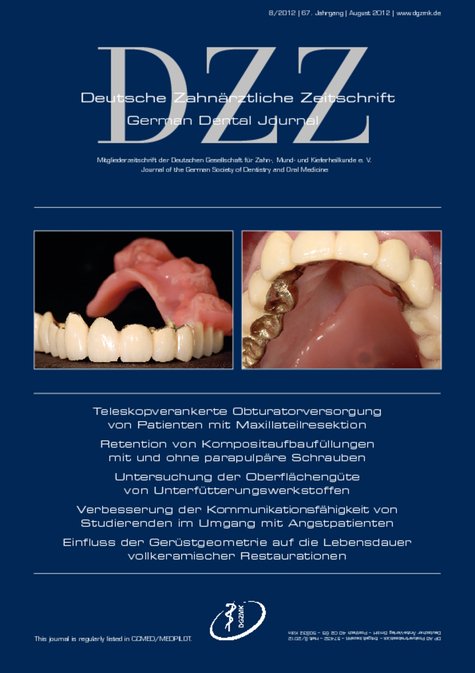 Deutsche Zahnärztliche Zeitschrift, 8/2012