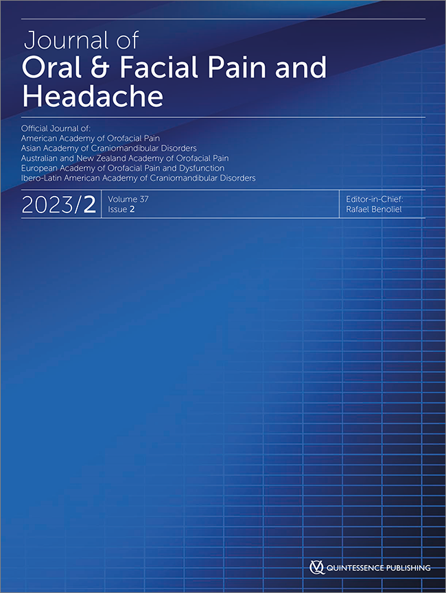 Journal of Oral & Facial Pain and Headache, Pre-Print