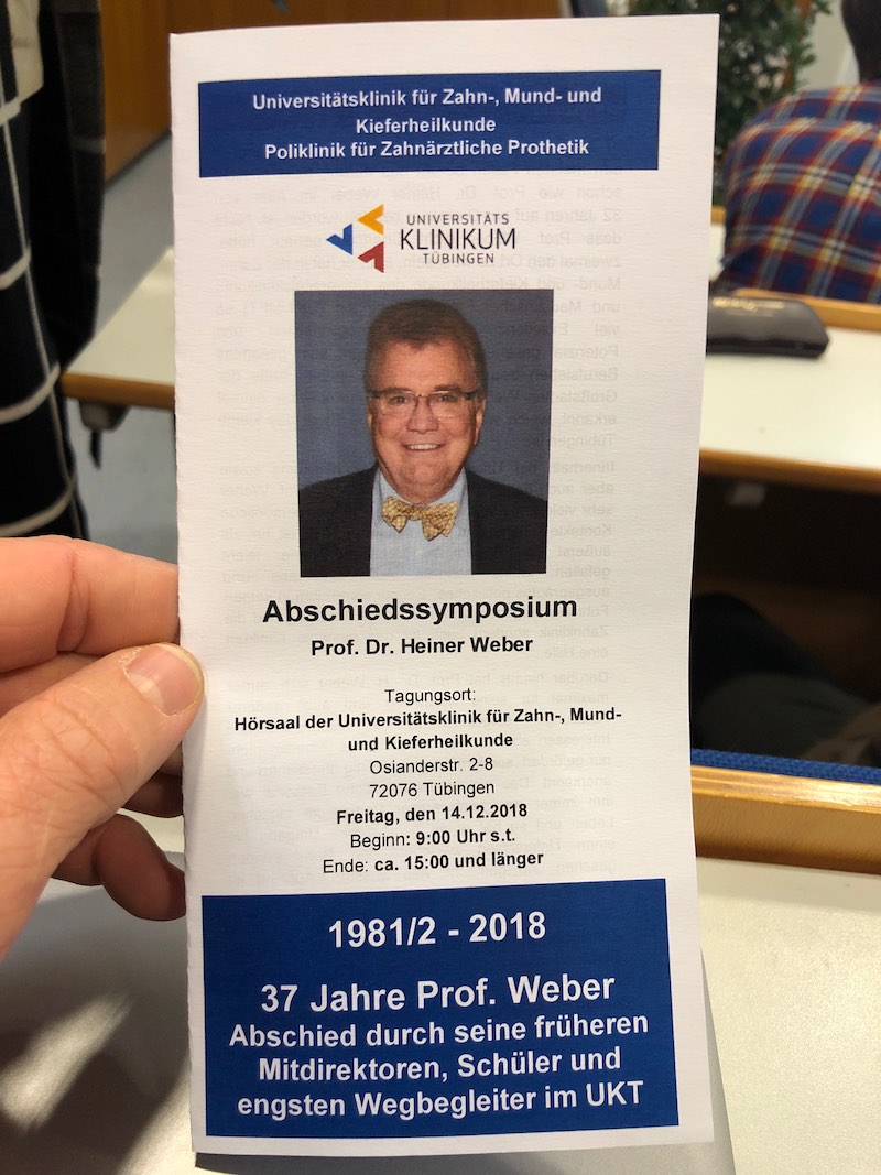 Einladung zum Abschiedssymposiums für Prof. Heiner Weber (Alle Fotos: Quintessenz)