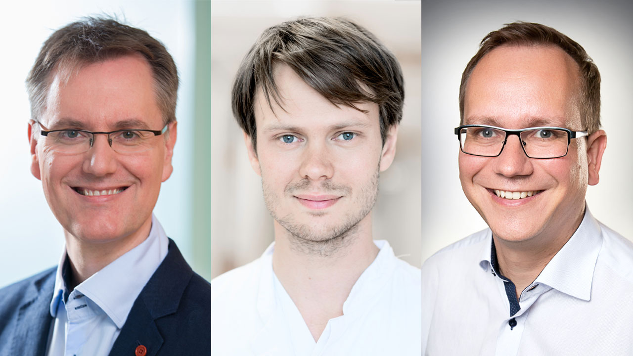 Das Gewinner-Team des Forschungspreises 2019 (von links): PD Dr. Sven Rinke, Dr. Tim Hausdörfer und Prof. Dr. Dirk Ziebold.