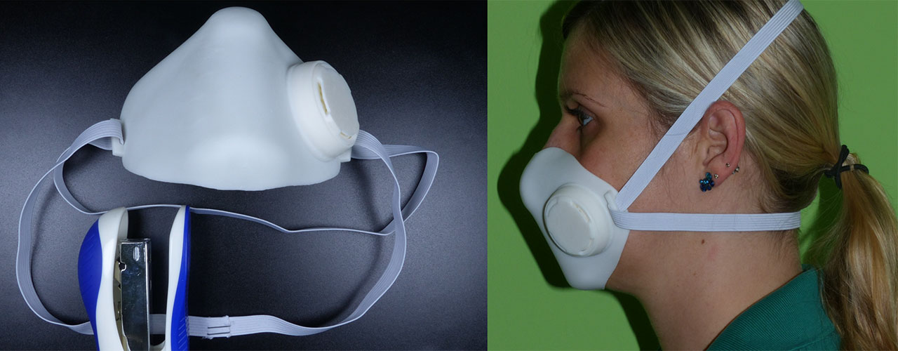 Abb. 3 Anpassung der DIY-Atemschutzmaske an Kopfumfang und Größe