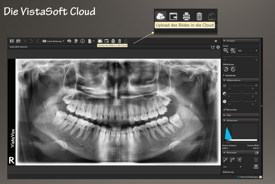 Für den interdisziplinären Austausch können zum Beispiel Orthopantomogramme in die Cloud hochgeladen werden.