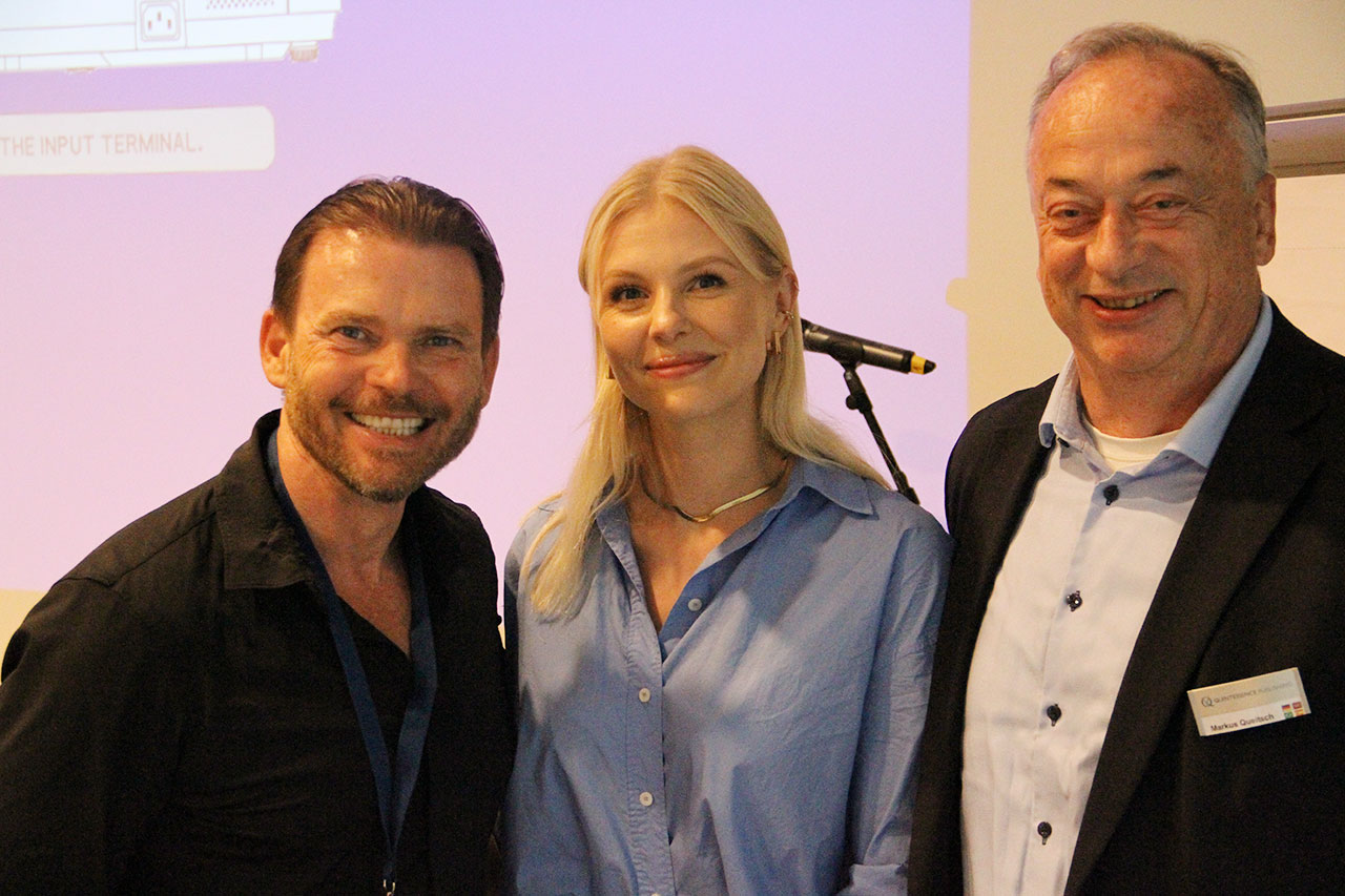 Lars Kroupa, Agentur White & White, Influencerin Carolin Lauffenburger und Markus Queitsch (von links).
