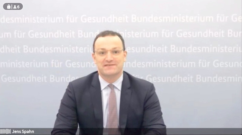 Bundesgesundheitsminister Jens Spahn war per Video für Grußwort und Diskussion zugeschaltet.